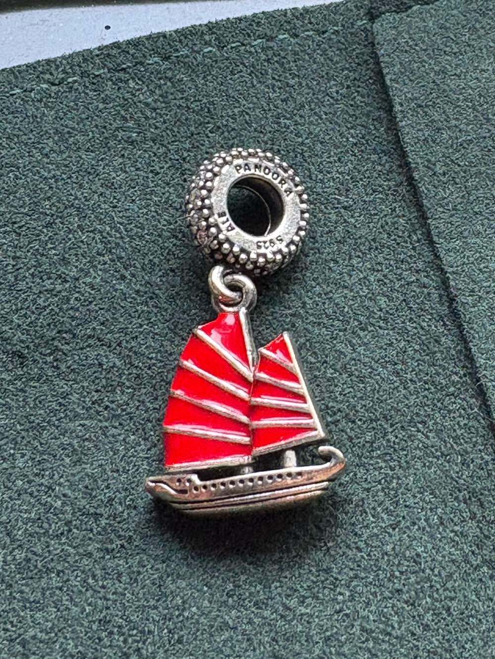 Pandora Junk Ship Charm - Sterling silver & enamel